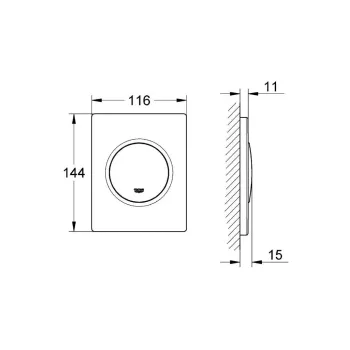 Poga Montāžas rāmim Grohe Nova Cosmo, matēts hroms, 38804P00 NEW