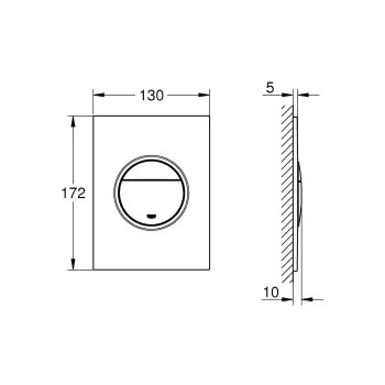 Poga Montāžas rāmim Grohe Nova Cosmopolitan S, matēta Hard Graphite, 37601AL0 NEW