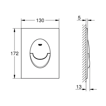Poga Montāžas rāmim Grohe Skate Air, hroms, 37965000 NEW