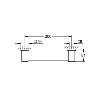 Rokturis vannas istabai Grohe QuickFix Start Cube, garums 35 cm, matēts melns, 410942430 NEW