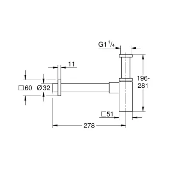 Sifons izlietnei Grohe Design, Hard Graphite, 40564A00 NEW