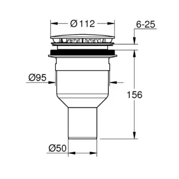 Sifons izlietnei Grohe, ar vārstu, hroms, 49533000 NEW