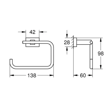 Tualetes papīra turētājs Grohe Essentials Cube, matēta Hard Graphite, 40507AL1 NEW