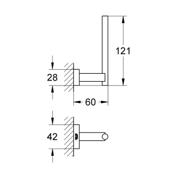Tualetes papīra turētājs Grohe Essentials Cube, matēta Hard Graphite, 40623AL1 NEW