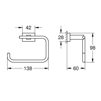 Tualetes papīra turētājs Grohe Essentials Cube, supersteel, 40507DC1 NEW
