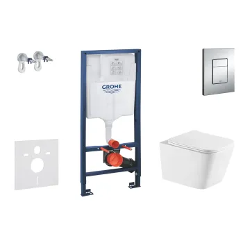 Tualetes poda komplekts Grohe Rapid SL rāmis  ar Kielle Arkas I Rimless podu un softclose vāku, Skate Cosmopolitan, hroms, SANI11BA1111 NEW