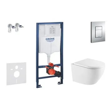 Tualetes poda komplekts Grohe Rapid SL rāmis ar Kielle Oudee pods ar softclose vāku, Skate Cosmopolitan, hroms, SANI11BA1110 NEW