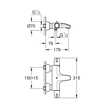 Vannas / Dušas maisītājs Grohe Grohtherm Special, ar termostatu, hroms, 34665000 NEW