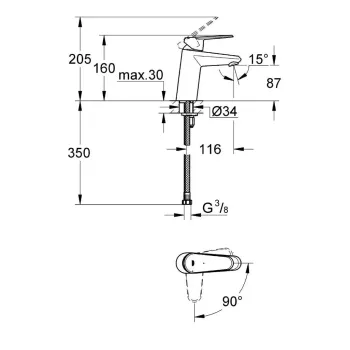 Vannas istabas Vannas istabas izlietnes maisītājs Grohe Eurodisc Cosmopolitan, hroms, 2338220E NEW