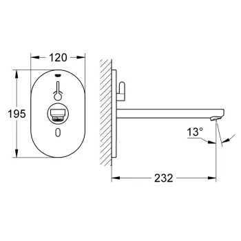 Vannas istabas Vannas istabas izlietnes maisītājs Grohe Eurosmart CE, elektronisks, iebūvējams, hroms, 36376000 NEW