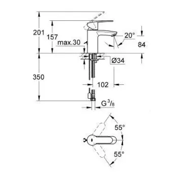 Vannas istabas Vannas istabas izlietnes maisītājs Grohe Eurostyle Cosmopolitan S, hroms, 3355720E NEW