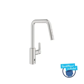 Vannas istabas Vannas istabas izlietnes maisītājs Grohe QuickFix Start, ar izvelkamu uzgali, supersteel, elektronisks, izvelkams uzgalis, 101243DC00 NEW