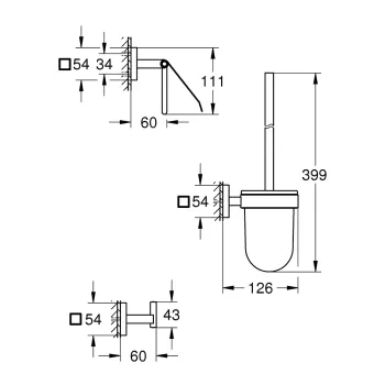Vannas istabas aksesuāru komplekts Grohe QuickFix Start Cube, 3 daļu, matēts melns, 411232430 NEW