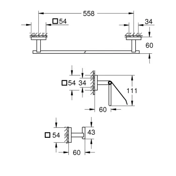 Vannas istabas aksesuāru komplekts Grohe QuickFix Start Cube, 3 daļu, matēts melns, 411242430 NEW