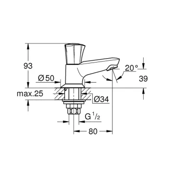 Vannas istabas izlietnes maisītājs Grohe Costa L, hroms, 20404001 NEW