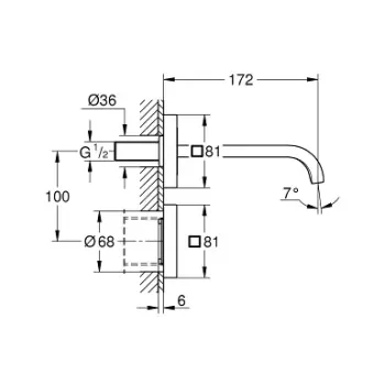 Vannas istabas izlietnes maisītājs Grohe Eurocube E, elektronisks, iebūvējams, hroms, 36442000 NEW