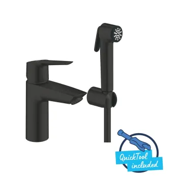 Vannas istabas izlietnes maisītājs Grohe QuickFix Start, ar bidē dušu, matēts melns, 231232433 NEW