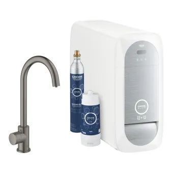 Virtuves izlietnes maisītājs Grohe Blue Home, ar dzesētāju un filtrēšanas funkciju, matēta Hard Graphite, 31498AL1 NEW