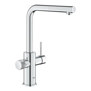 Virtuves izlietnes maisītājs Grohe Blue Pure, ar filtra funkciju un izvelkamu uzgali, hroms, 30590000 NEW