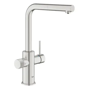 Virtuves izlietnes maisītājs Grohe Blue Pure, ar filtra funkciju un izvelkamu uzgali, supersteel, 30590DC0 NEW
