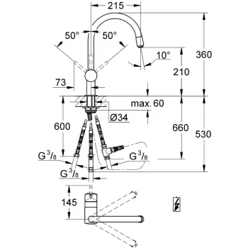 Virtuves izlietnes maisītājs Grohe Minta, hroms, 32511000 NEW