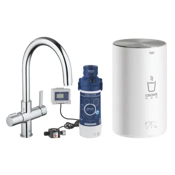 Virtuves izlietnes maisītājs Grohe Red Duo ar ūdens sildītāju un filtrāciju, hroms, 30320000 NEW