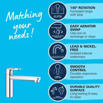 Virtuves izlietnes maisītājs Grohe Start Flow, hroms, 31691000 NEW