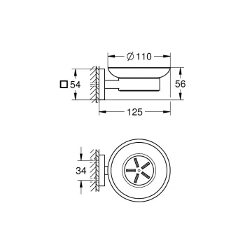 Ziepju trauks Grohe QuickFix Start Cube, stikls/matēts melns, 410962430 NEW