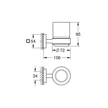 Zobu birstes turētājs Grohe QuickFix Start Cube, stikls/matēts melns, 410972430 NEW