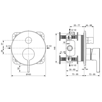Vannas maisītājs Ideal Standard Joy, iebūvējamais, hroms, A7383AA