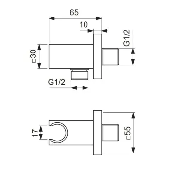 Dušas galvas turētājs  Ideal Standard Idealrain Atelier, hroms, BC771AA