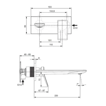 Dušas Maisītājs Ideal Standard Conca Tap, iebūvējamais, hroms, A7372AA