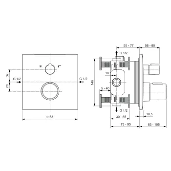 Vannas maisītājs Ideal Standard CeraTherm, ar termostatu, sudraba, A7522GN