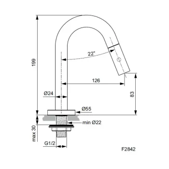 Vannas Istabas Izlietnes maisītājs Ideal Standard IdealStream, hroms, F2842AA