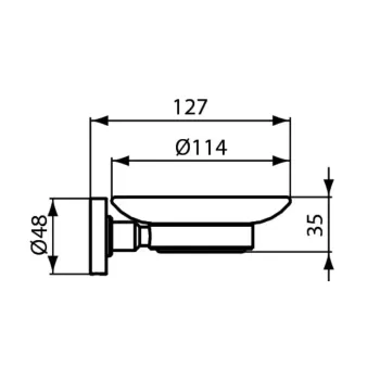 Ziepju trauks Ideal Standard IOM, ar turētāju, matēta melna/stikls, A9122XG