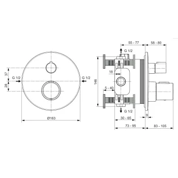 Dušas maisītājs Ideal Standard CeraTherm, ar termostatu, matēta zelta, A5813A2
