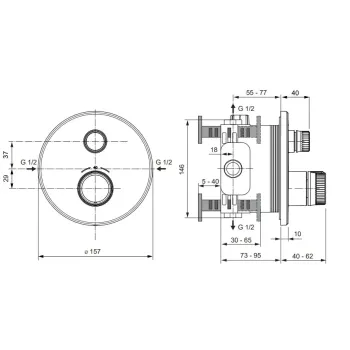 Dušas maisītājs Ideal Standard CeraTherm Navigo, ar termostatu, hroms, A7295AA