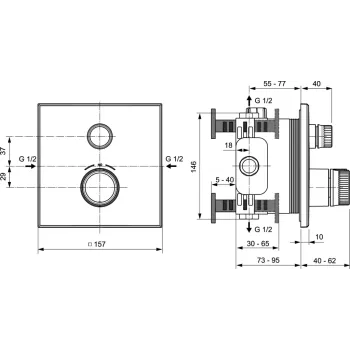 Dušas maisītājs Ideal Standard CeraTherm Navigo, ar termostatu, hroms, A7301AA