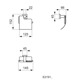 Tualetes papīra turētājs Ideal Standard IOM Square, ar vāku, hroms, E2191AA