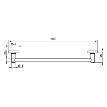 Dieļu turētājs Ideal Standard IOM, 60 cm, matēts melns, A9118XG