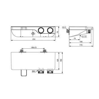 Dušas maisītājs Ideal Standard CeraTherm, ar termostatu, hroms, A7329AA