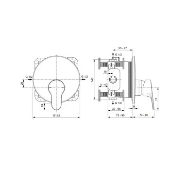 Dušas maisītājs Ideal Standard Cerabase, iebūvējamais, hroms, A7394AA