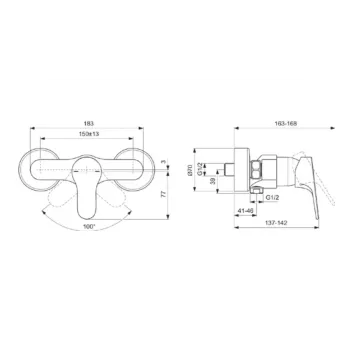 Dušas maisītājs Ideal Standard Cerabase, hroms, BC842AA