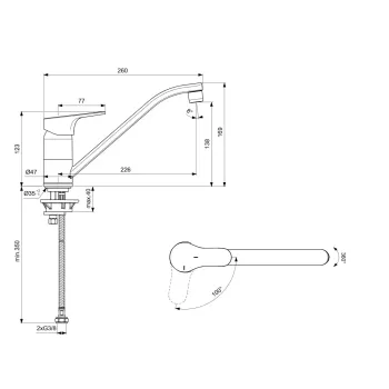 Virtuves maisītājs Ideal Standard Cerabase, BlueStart, hroms, BD432AA