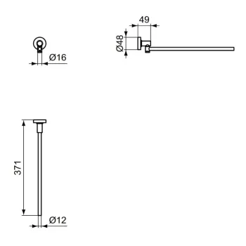 Dvieļu turētājs Ideal Standard IOM, rotējošs, 37 cm, matēts zelts, A7651A2