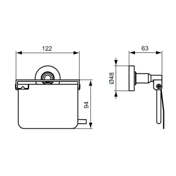 Tualetes papīra turētājs Ideal Standard IOM, ar vāku, matēts melns, A9127XG