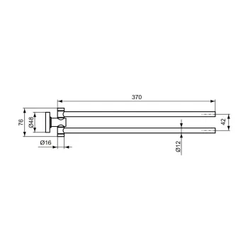 Dvieļu turētājs Ideal Standard IOM, rotējošs, 37 cm, tērauds, A9131GN