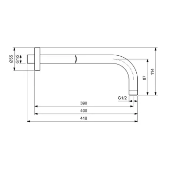 Dušas galvas turētājs Ideal Standard ALU+, 40 cm, rozā, B9445RO