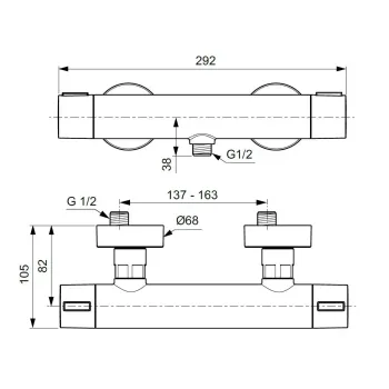 Dušas maisītājs Ideal Standard ALU+, ar termostatu, rozā, BD582RO