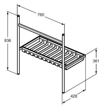 Vannas istabas izlietnes konsole s Ideal Standard Conca, metāla, zīdaini melna, E2654XG